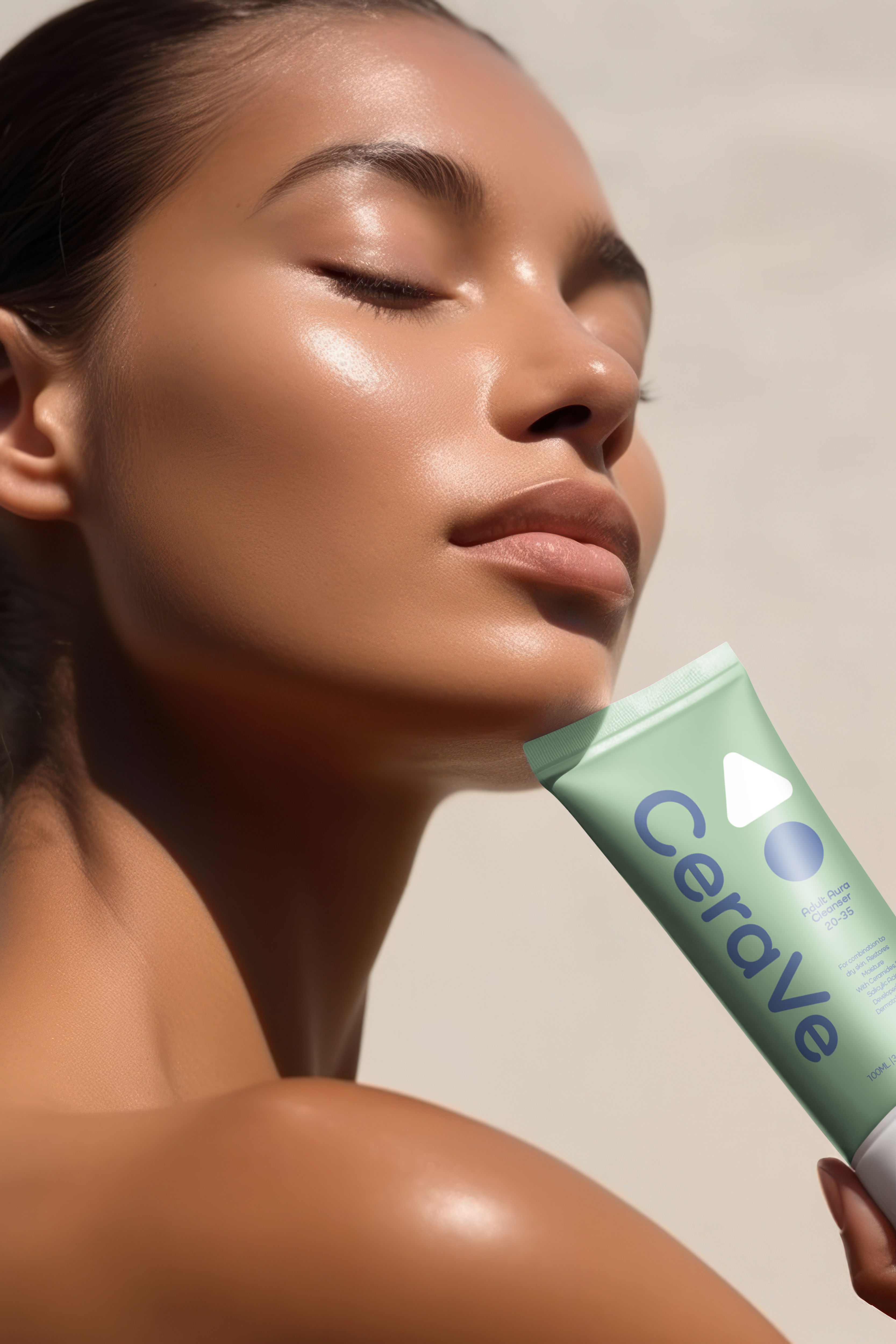 CeraVe mockup with lifestyle shot