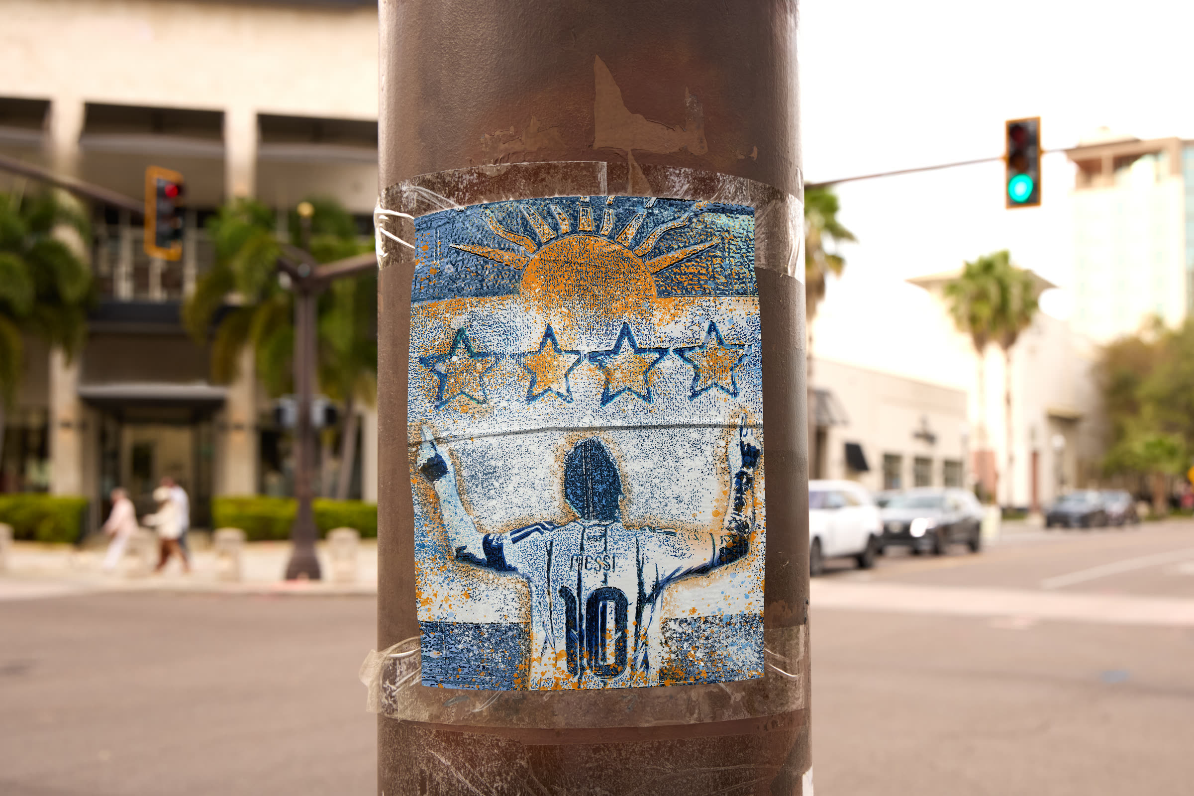 Messi poster — street mockup