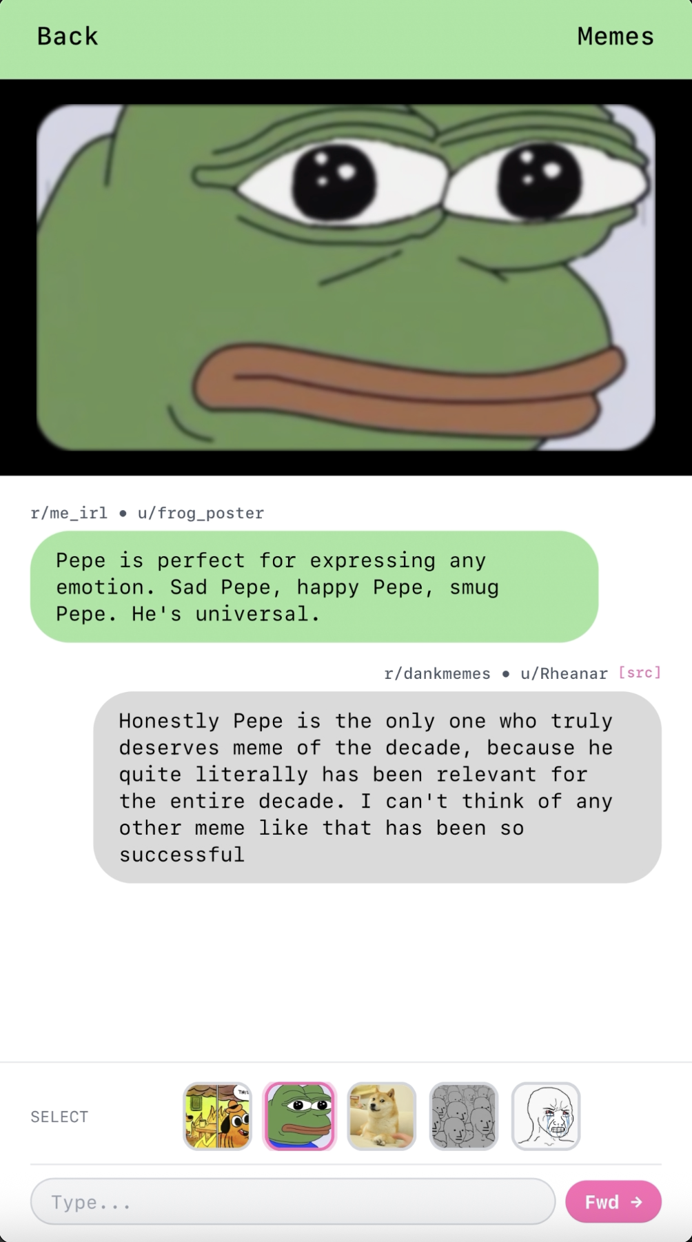 Meme Transmission — Chat Interface